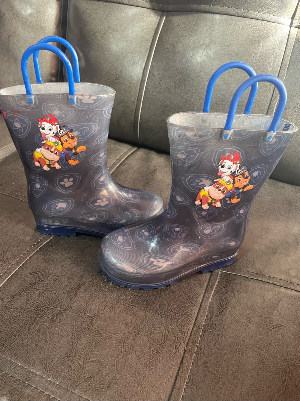 Paw Patrol Kids Blue Clear Rain Boots with Character Graphics